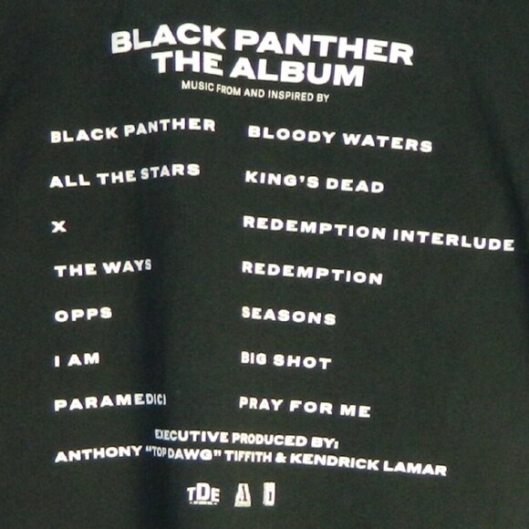 Black Panther Movie Soundtrack Kendrick Lamar Rare Cotton Promotional T-Shirt XL - Picture 9 of 12